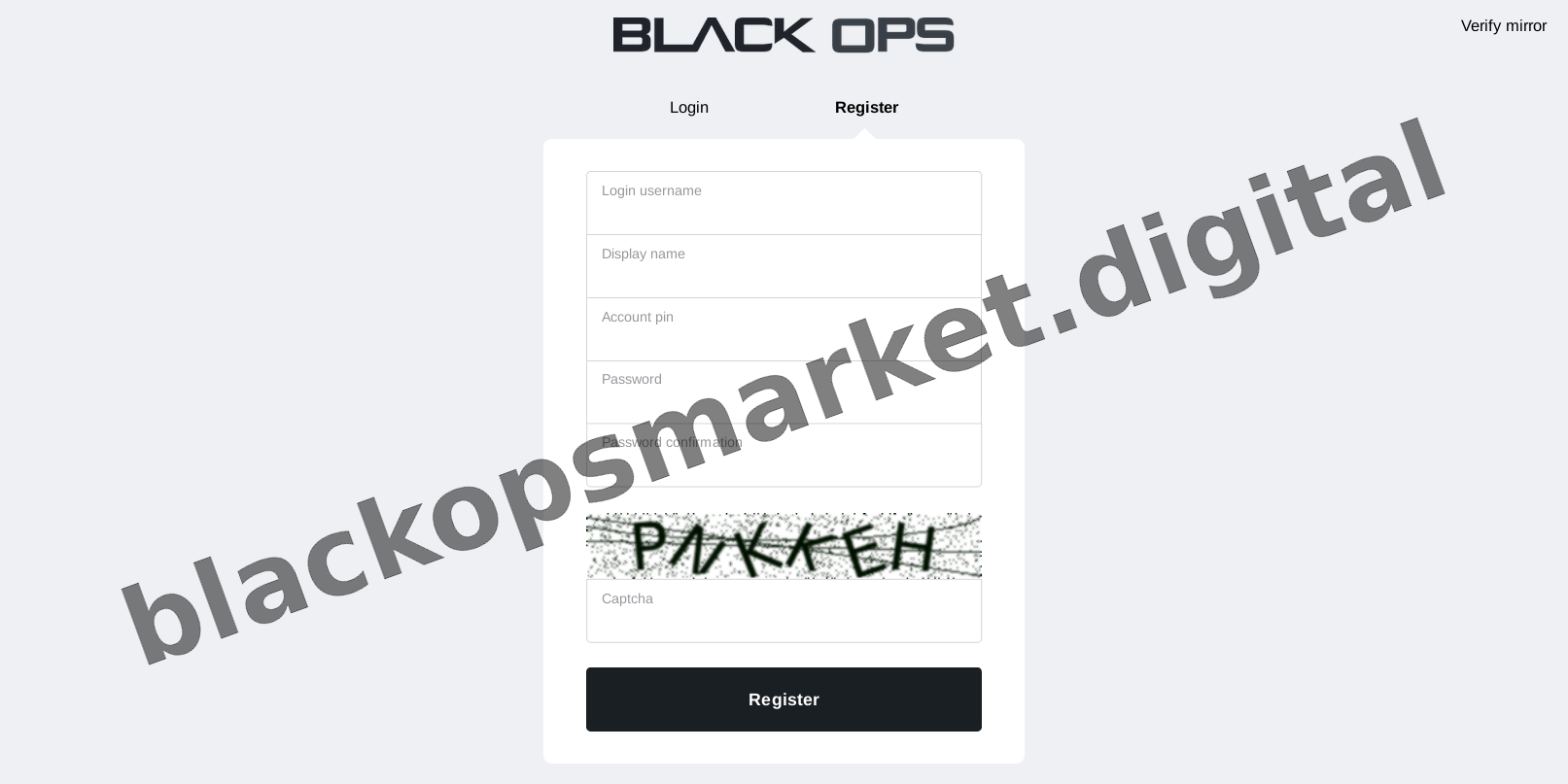 Account Registration Page